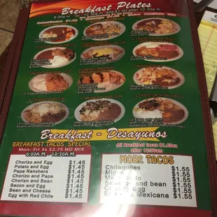 Breakfast until 10:30am then add $1 each