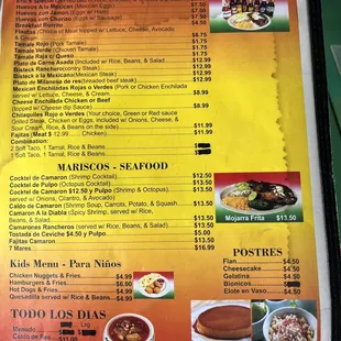 Menu page 3 of 4