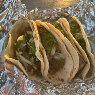 Al pastor and steak tacos
