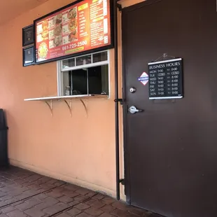 the entrance to the restaurant