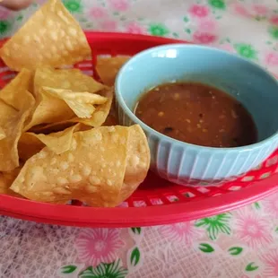 Complimentary chips and salsa