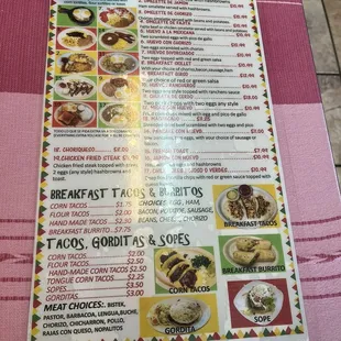 ramen and noodles, menu