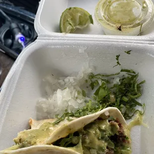 Barbaco flour taco. Meat had really good flavor. Taco was nice and full too.