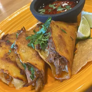 Torta Birria / With Consome. Looked great but lacked real flavor. Consume was oily.
