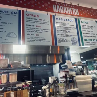 Taqueria Habanero menu