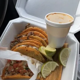 tacos de birria &amp; a tamale
