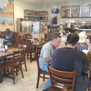 people sitting at tables