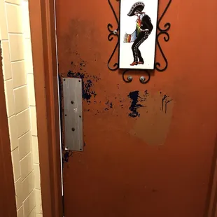 Men's bathroom door. Awful