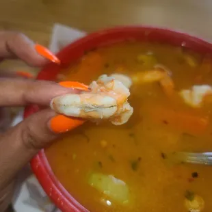 Shrimp stew. Last time it was delicious. Still is...but come on mannnn.