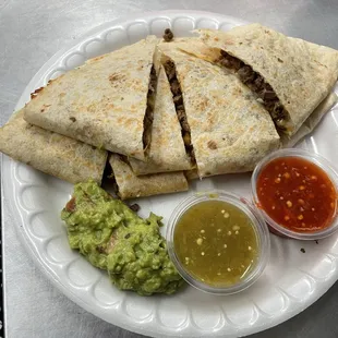 quesadillas and guacamole