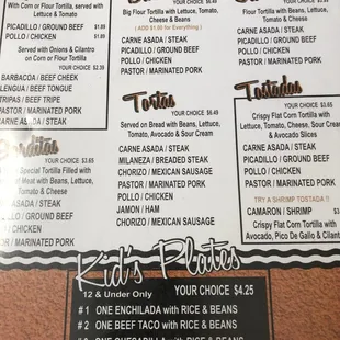 menu
