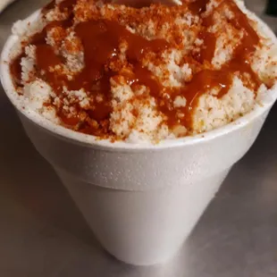 a bowl of rice and sauce