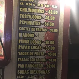menu