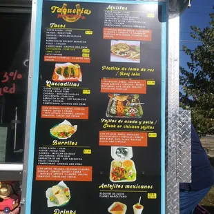 Menu on truck