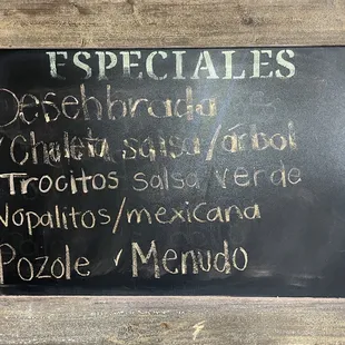 Specials of the Day