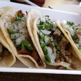 three tacos on a plate