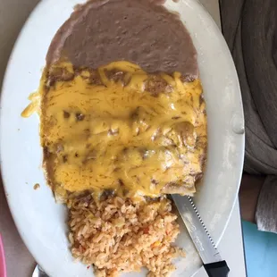 Cheese enchiladas are not vegetarian-friendly. Also, rice was very, VERY bland.