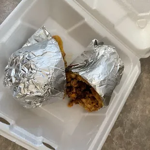 Burrito with pastor and chorizo