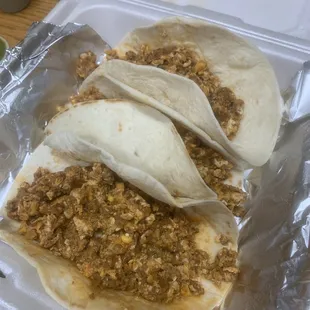 Chorizo &amp; egg breakfast tacos