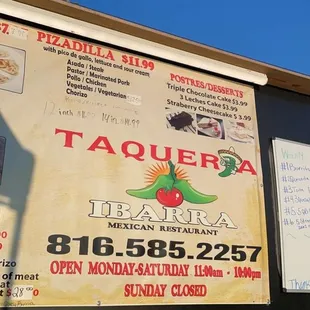 a sign for the restaurant