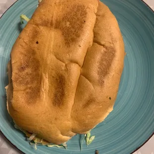 Torta the size of a dinner plate.