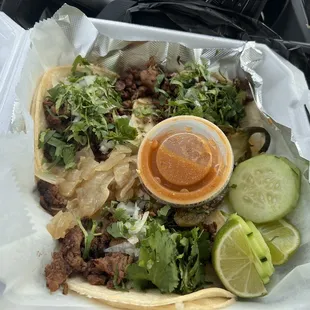 3 steak tacos