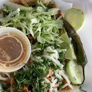 Tacos nopales and pollo