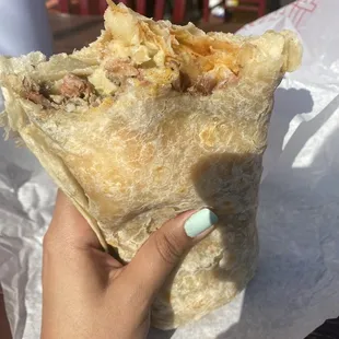 Burrito ( with carne asada , fried , adobada , cheese )