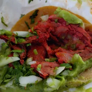 Adobada taco with all the fixings!  $.99 each.  Can&apos;t beat that!