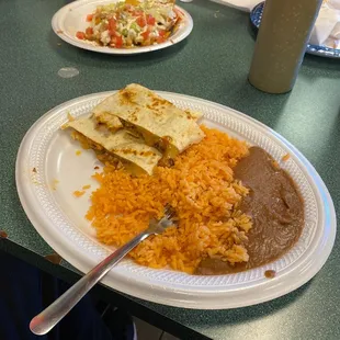 a plate of mexican food