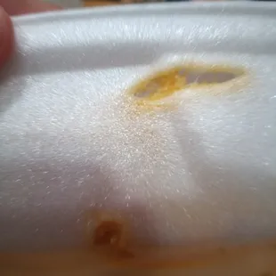 Close-up of microwave burn