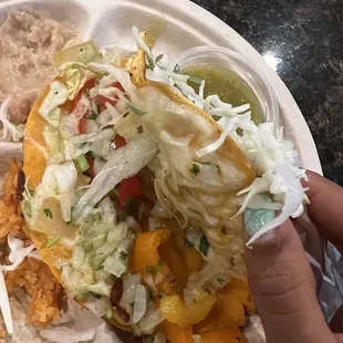 Inside my veggie red taco! So good!!