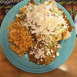 Enchiladas with red sauce