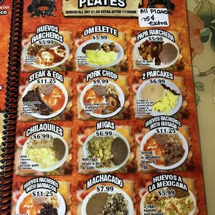 Updated menu prices for breakfast