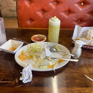 Aftermath of what was Crispy Chicken Taco plate lol, it really was delicious or I was freaking hungry probably a little of both!!!