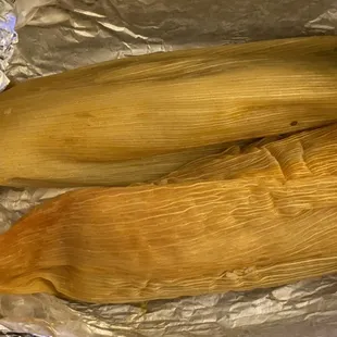 Tamales - one pork, one chicken