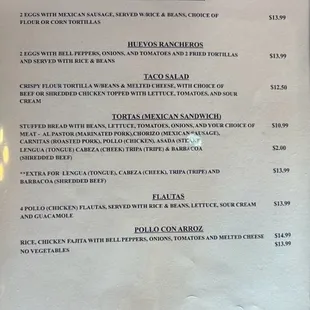 menu