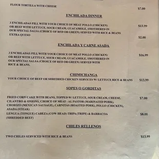 menu