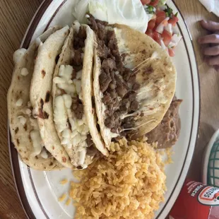 Beef quesadilla plate