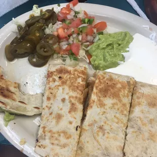 Chicken fajita quesadilla.