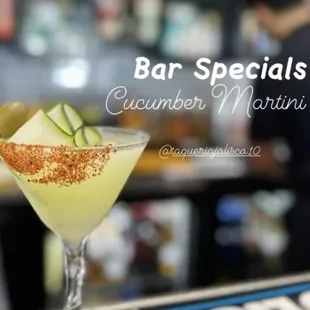 a cocktail in a martini glass