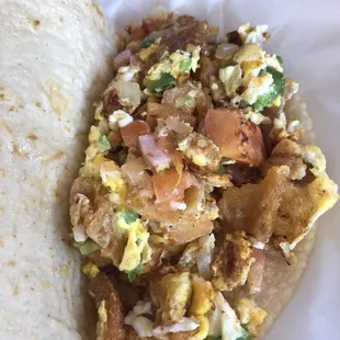 Huevos con Chicharron -- piggy deliciousness