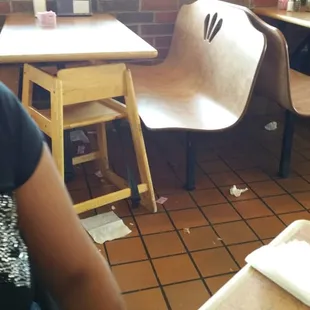 Filthy all over the restaurant.