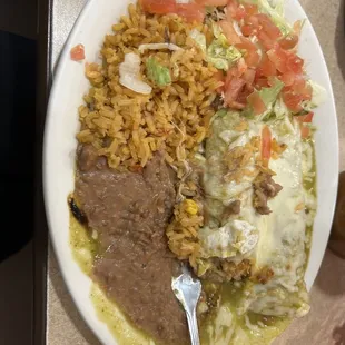 Green enchiladas plate