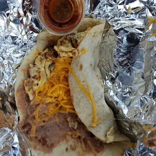 Bean egg chz taco