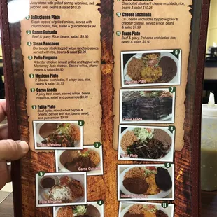 a menu for a mexican restaurant