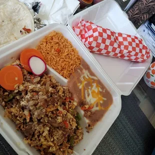 So much Machaca for breakfast! Wow! Burrito is Hubby's!