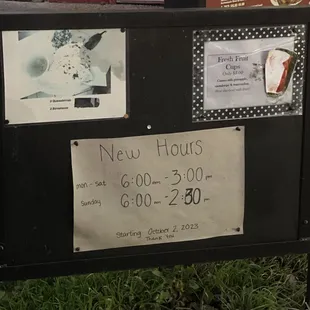 New hours