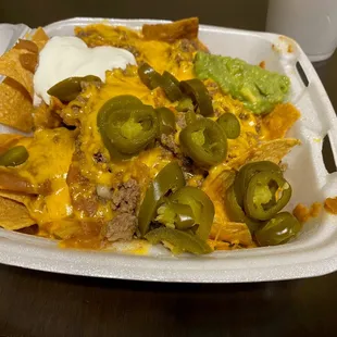 Nachos: WOW what a pile of flavorful nachos with this plate.
