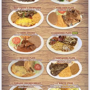 a variety of taqueria dishes